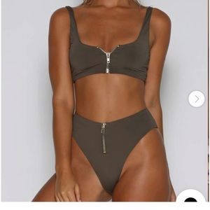 Meshki green zipper swimsuit